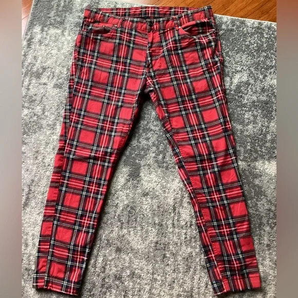 Cropped Trousers Zara Mens Checked Trousers Checked Slim Fit Trousers